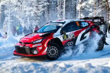 Katsuta leads Evans by 2.8 seconds at the close of Friday's Rally Sweden