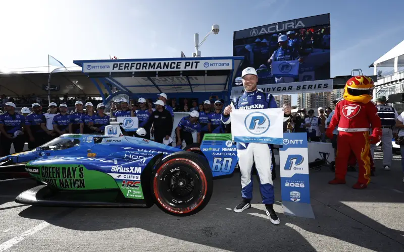 Felix Rosenqvist secures pole position for Meyer Shank at the IndyCar Long Beach Grand Prix