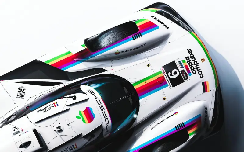 The Porsche 963 returns to its 1980 Apple livery at Laguna Seca
