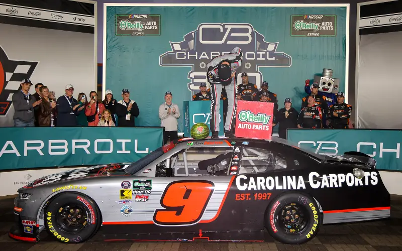 Ross Chastain wins the rain-shortened Charbroil 300
