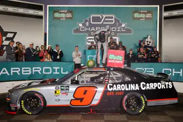 Ross Chastain wins the rain-shortened Charbroil 300