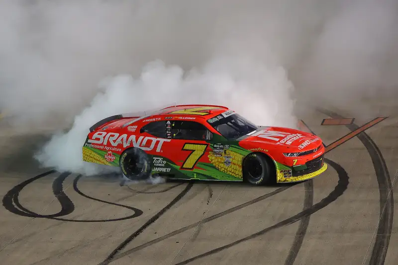 Justin Allgaier beats Brent Crews in Nashville and claims his fourth victory