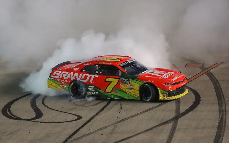 Justin Allgaier beats Brent Crews in Nashville and claims his fourth victory
