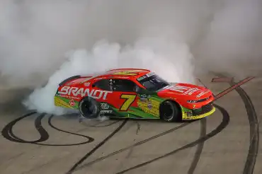 Justin Allgaier beats Brent Crews in Nashville and claims his fourth victory