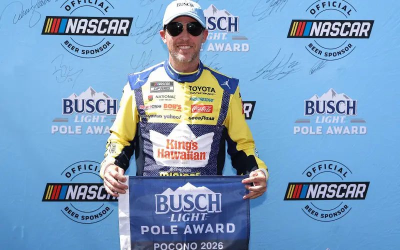 Hamlin wins his third straight race at Pocono and is now closing in on Reddick