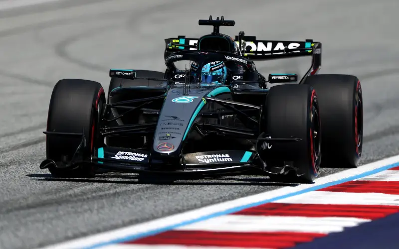 George Russell takes pole position in Austria, with Mercedes leading in all four sessions of the weekend